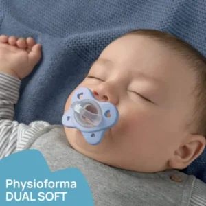 Chupetes dual soft physio  dual soft 2-6m azul