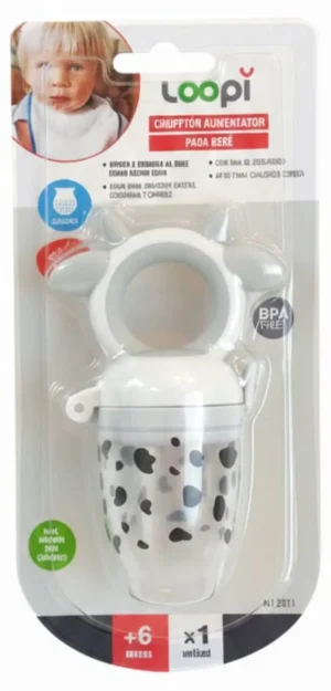 Chupete para fruta loopi gris vaquita