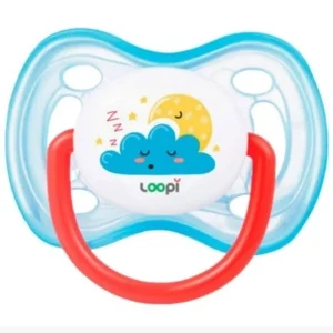 Chupete que brilla en la oscuridad loopi celeste 0-6m