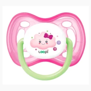 Chupete que brilla en la oscuridad loopi rosa 0-6m