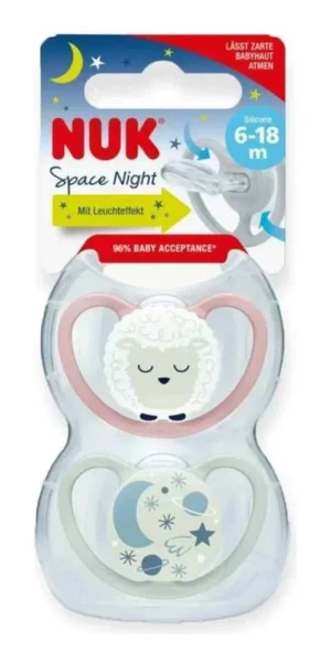 Chupete space night oveja/galaxia x2 (6-18m)