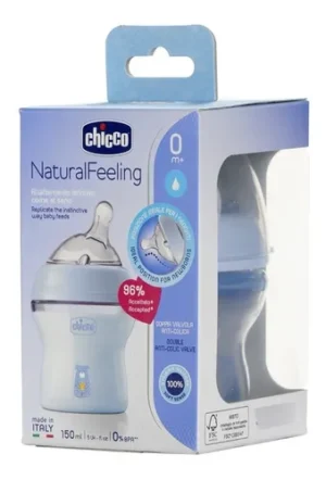 Mamadera natural feeling 0m+ 150ml celeste