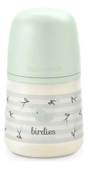 Suavinex  mamadera prints birdies 150ml verde