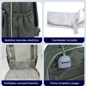 Mochila maternal gris  megababy