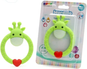 Mordillo jirafa redondo verde