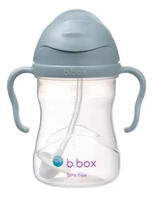 Vaso sippy cup  b box con bombilla ocean celeste