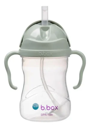 Vaso sippy cup b box con bombilla salvia verde