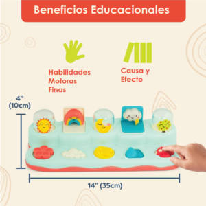 Juego pop up didactico amigos emergentes peek a boo battat