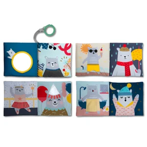 Libro de tela sensorial con clip para cochecito taf toys