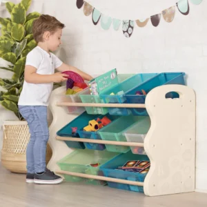 Mueble organizador infantil cajones plástico madera battat
