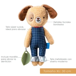 Peluche sensorial con mordillo para bebés Perro taf toys