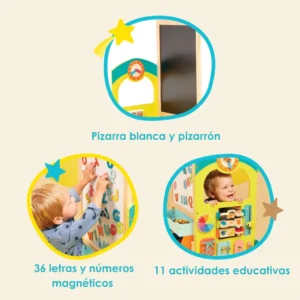Pizarra magnética doble cara set didactico infantil battat