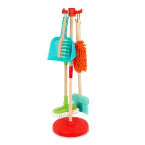 Set limpieza madera con soporte juego rol infantil battat