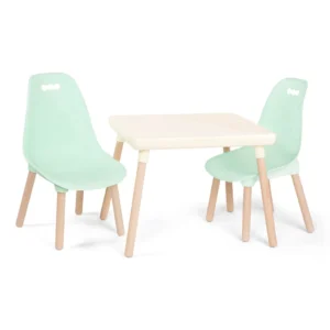 Set mesa y 2 sillas infantil madera plástico battat