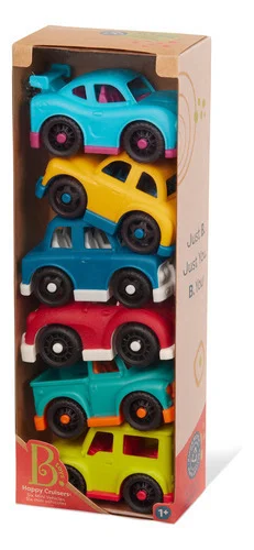 Juego set mini vehículos autos x 6 happy cruisers battat