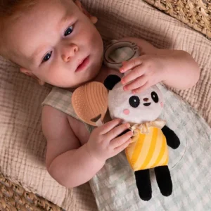 Sonajero mordillo sensorial panda colgante bebé taf toys