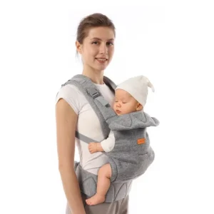 Mochila portabebe 3 en 1 hasta 12 kilos gris