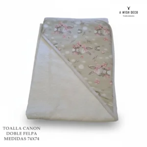 Toallon 75x75 con capucha nena a wish deco