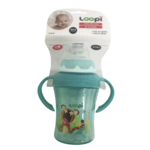 Vaso con pico de silicona verde loopi