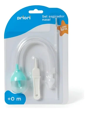 Aspirador nasal celeste con accesorios