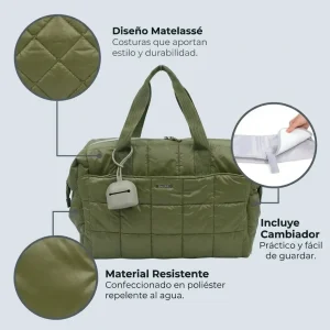 Bolso maternal puffer verde megababy