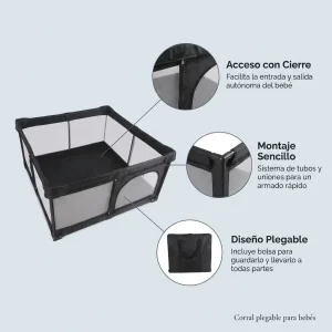 Corralito plegable negro mega baby