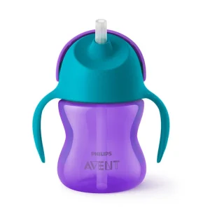 Vaso avent straw cup +9m 200ml violeta y celeste